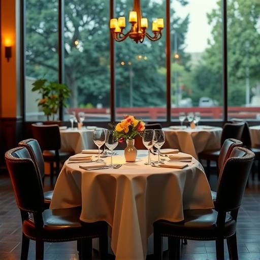 A beautifully set restaurant table at Bella Italia Ristorante